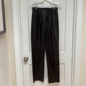 Dark Brown Leather Pants--Size 6